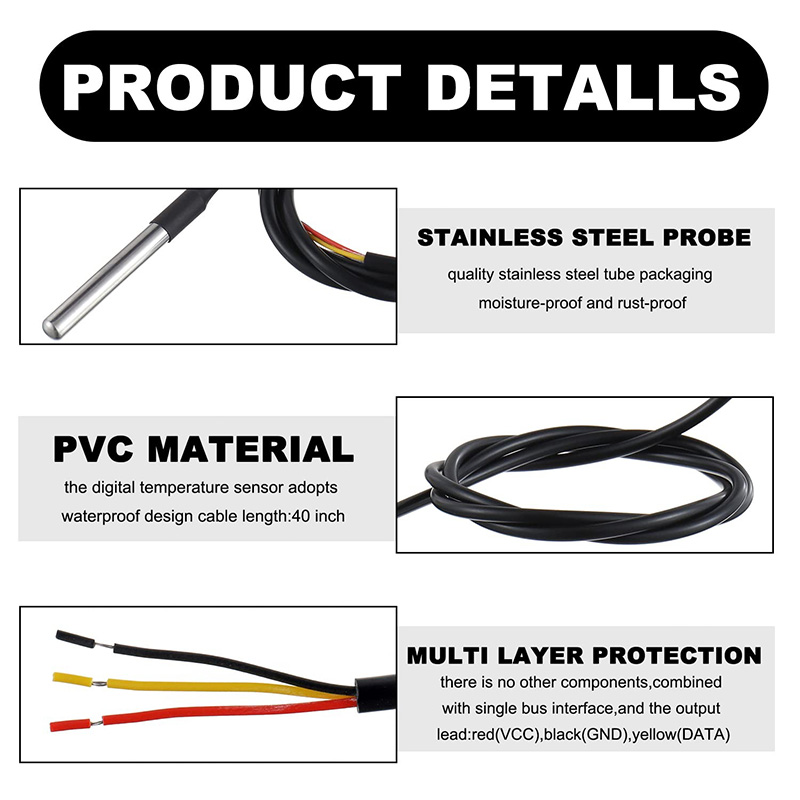DS18B20 Stainless Steel Packag - Ds18B20 Temperature Sensor review and price